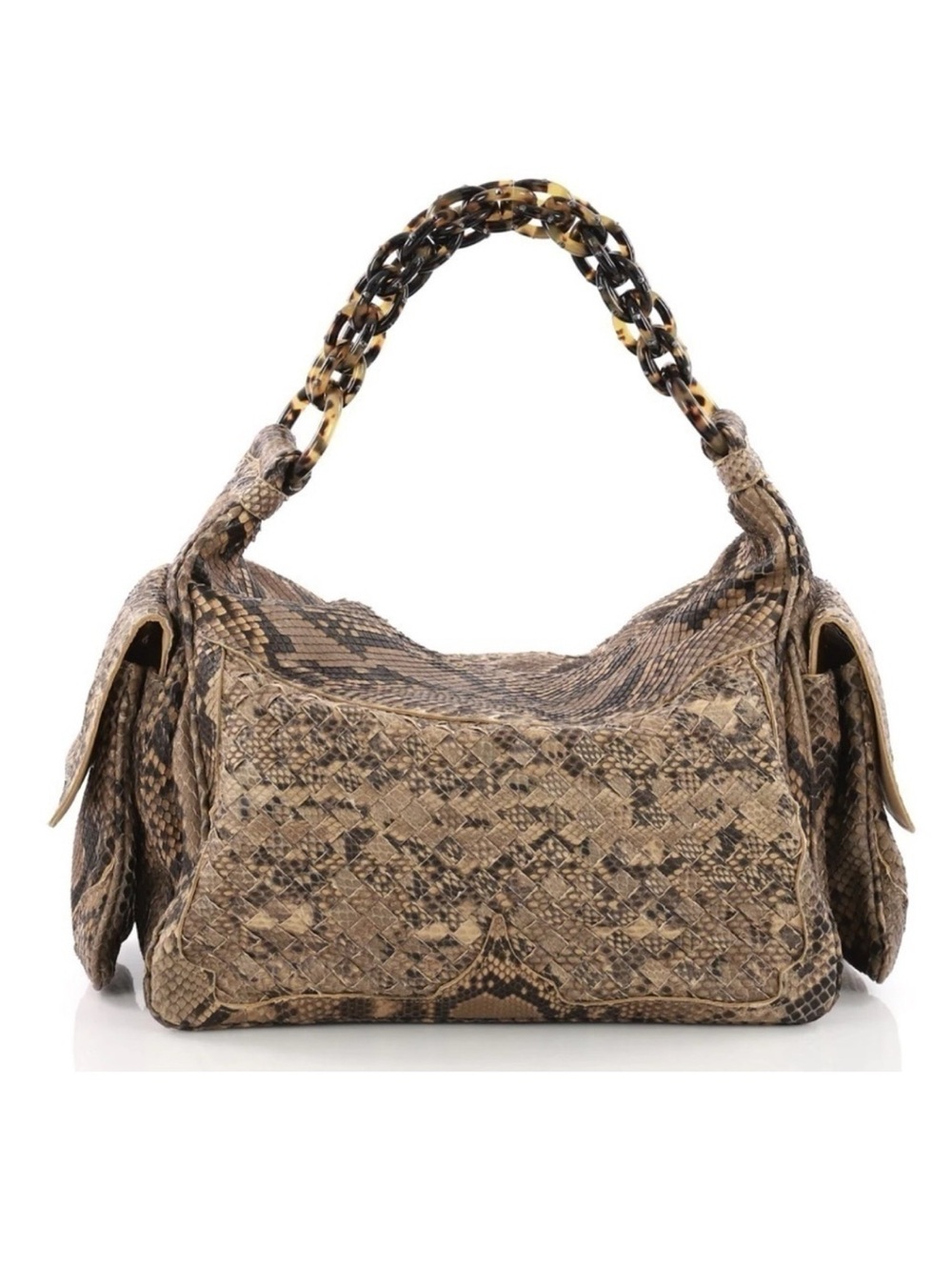 Rare Bottega Veneta Python Cervo Cocker Intrecciato hobo bag